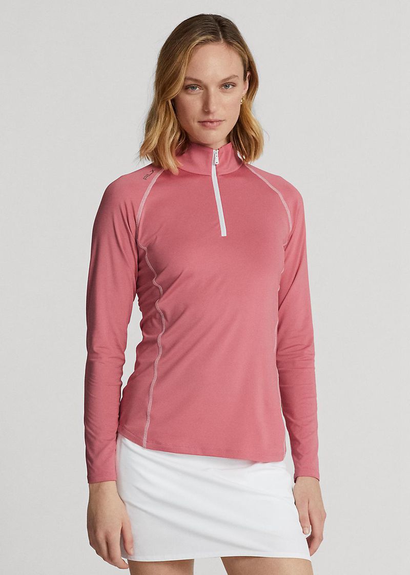 Bluza RLX Golf Damska Różowe Jersey Quarter-Zip Pullover 451798-NHT